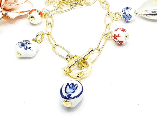 18k Gold Fill Paperclip Charm Necklace